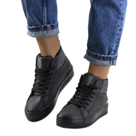 Baskets chaudes sur le coin Big Star II274147 noir