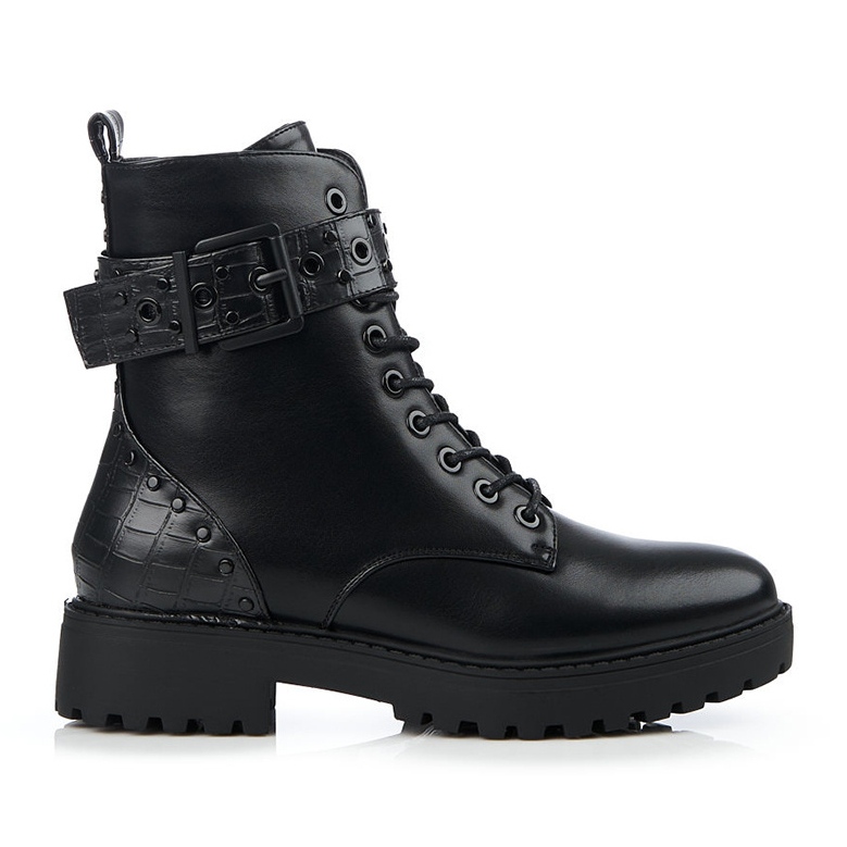 Travailleurs à talons plats Shelovet pour femmes le noir