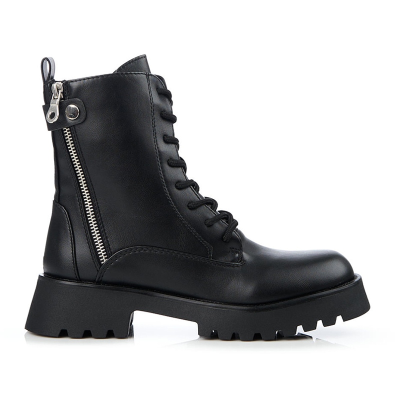 Travailleurs noirs pour femmes avec une fermeture éclair Shelovet décorative le noir Travailleurs noirs pour femmes avec une fermeture éclair Shelovet décorative le noir