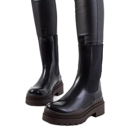 Bottines noires à semelle marron Nester