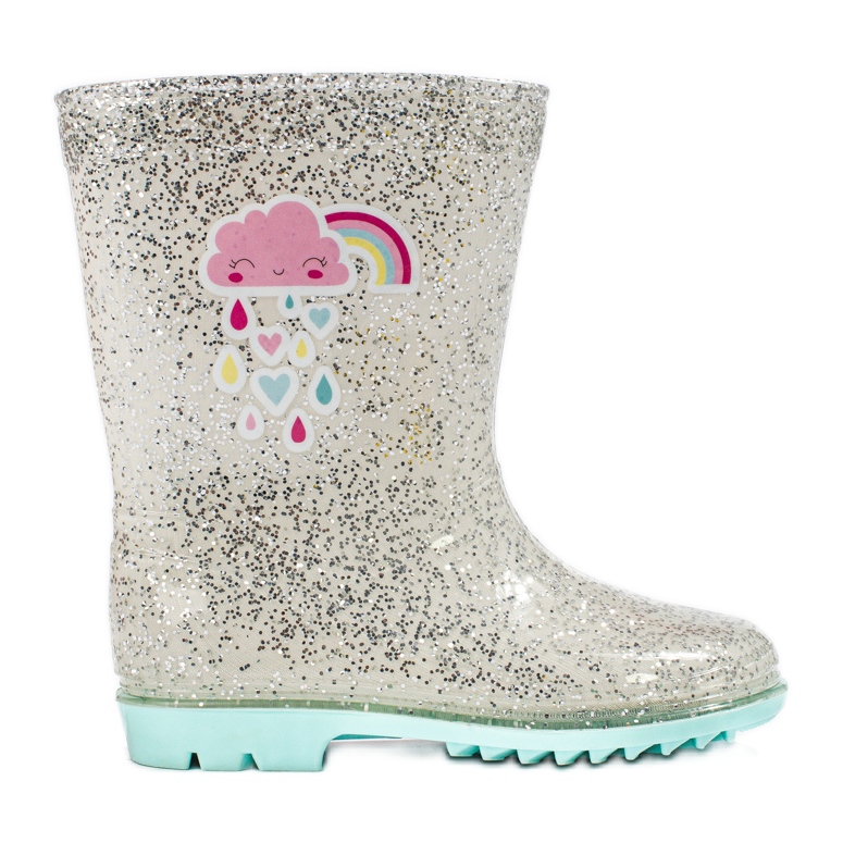 Galoches argentées Shelovet High Glitter pour filles