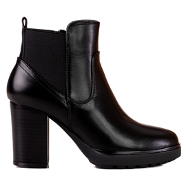 Bottes Chelsea noires pour dames sur un poteau Shelovet haut