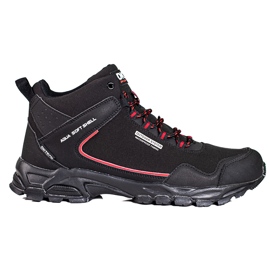 Chaussures de trekking montantes pour homme DK noir et rouge