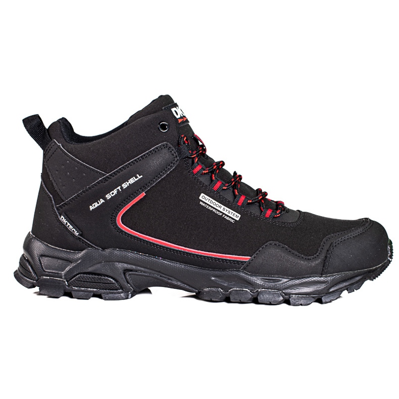 Chaussures de trekking montantes pour homme DK noir et rouge le noir