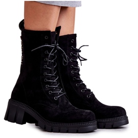 PG1 Bottines noires en daim chaud pour femme Hermesa le noir