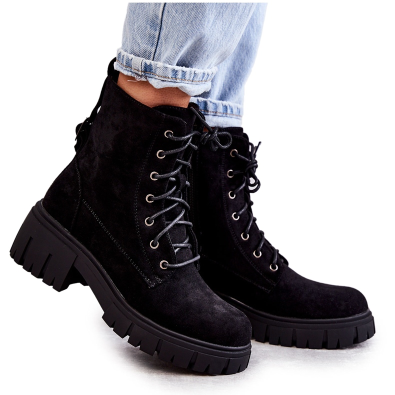PG1 Bottes Chaudes En Daim Pour Femme Avec Fermeture Éclair Noir Emilien le noir