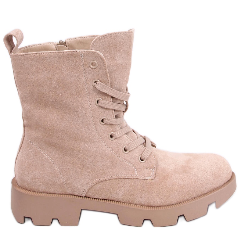 Bottes de travail en daim beige Pansy