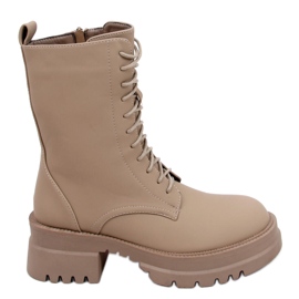 Bottines à lacets Jasper Abricot beige