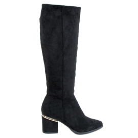 Bottes à talons hauts noir chiné le noir