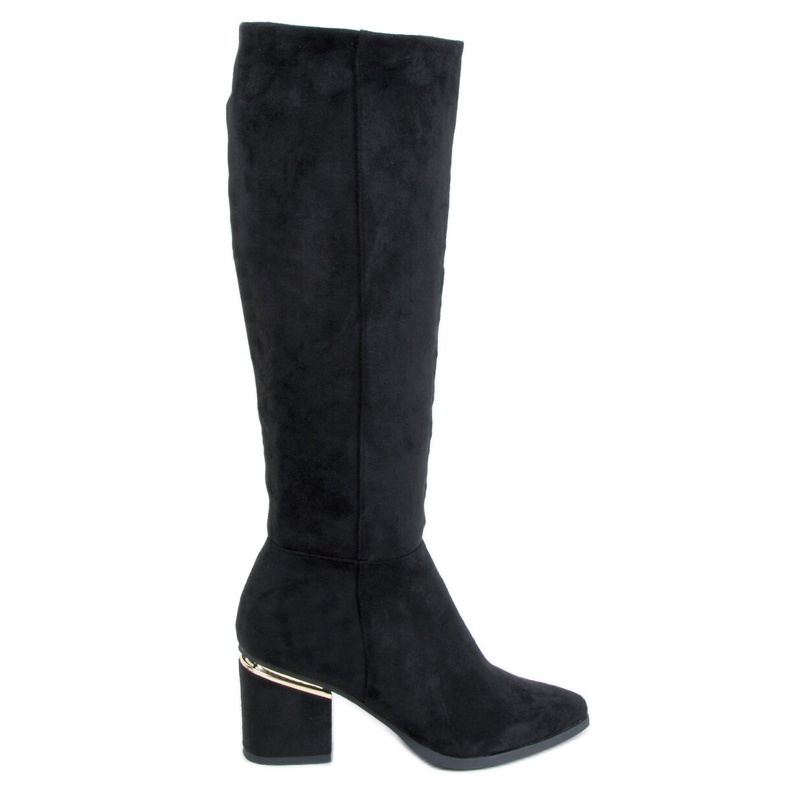 Bottes à talons hauts noir chiné le noir