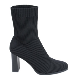 Bottines chaussettes noires à talons hauts Hermione