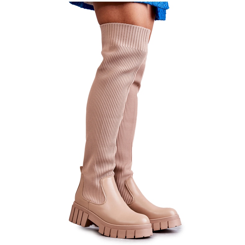 Bottes Hautes Femme Beige Austin Workers Bottes Hautes Femme Beige Austin Workers