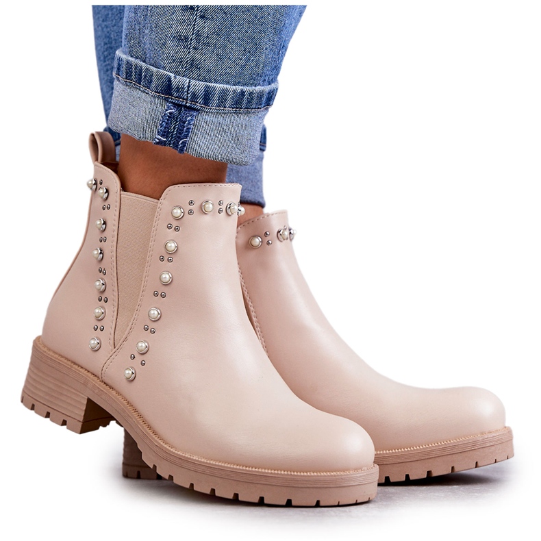 PG1 Boots Cuir Workery Beige Ferra