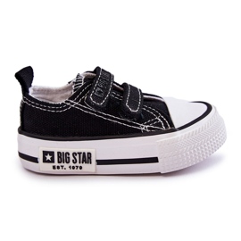 Baskets Enfant Toile Avec Velcro Big Star KK374080 Noir-Blanc
