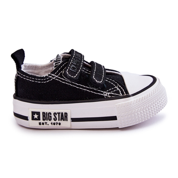 Baskets Enfant Toile Avec Velcro Big Star KK374080 Noir-Blanc le noir