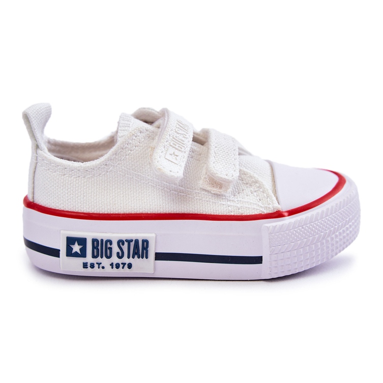 Baskets Enfant En Tissu Avec fermeture scratch Big Star KK374085 Blanc blanche