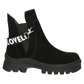 Bottines à enfiler en daim avec décoration Filippo DBT3927 Noir