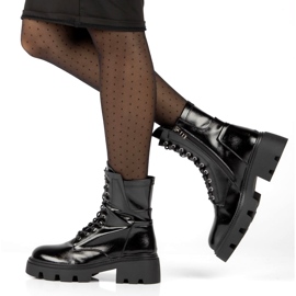 Boots isolés brillants des femmes Filippo DBT4095 Black noir