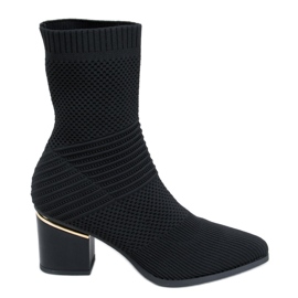 Bottines chaussettes à talon Tiara Black noir