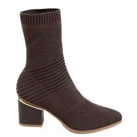 Bottines chaussettes à talon Tiara Brown brun Bottines chaussettes à talon Tiara Brown brun