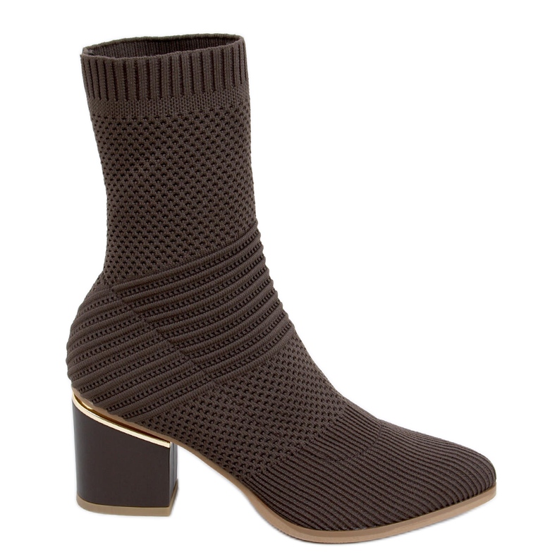 Bottines chaussettes à talon Tiara Brown brun Bottines chaussettes à talon Tiara Brown brun