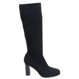 Claudia Bottines chaussettes noires à talons hauts le noir