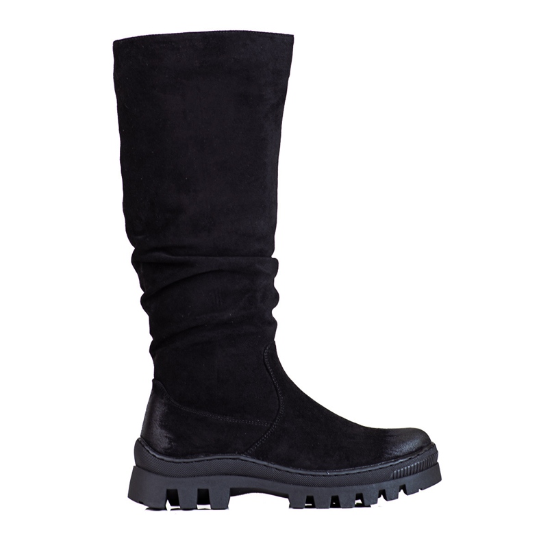 Bottes Vinceza en daim pour femmes sur une plate-forme épaisse noir le noir