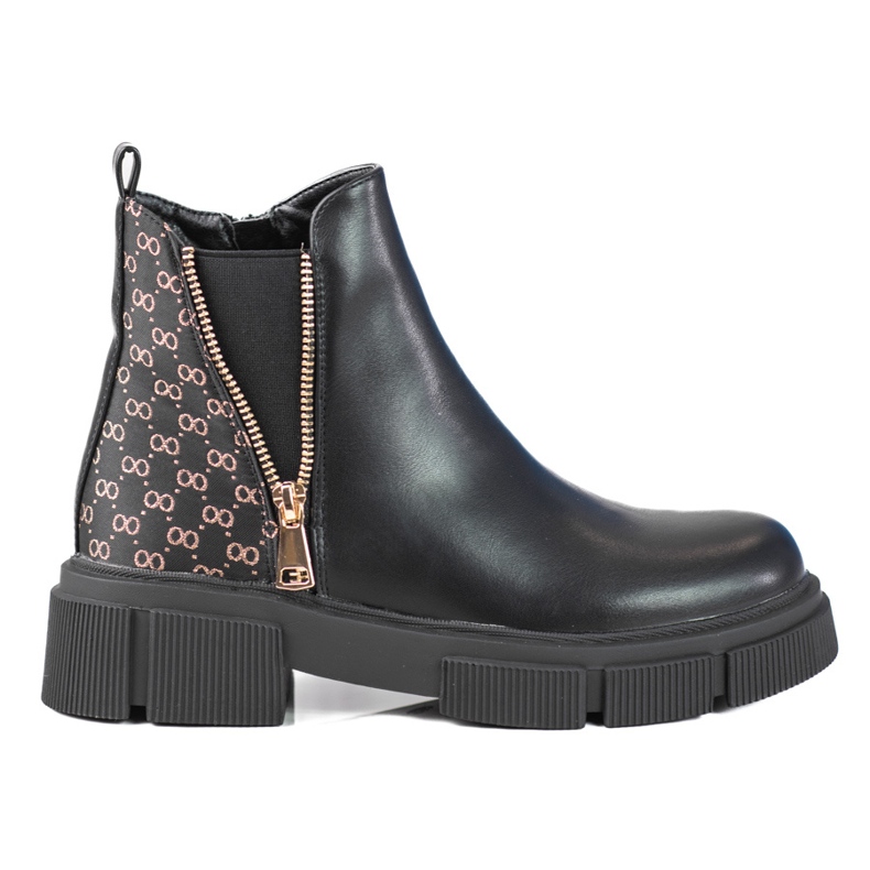 Bottes Chelsea noires pour dames sur la plateforme Shelovet le noir