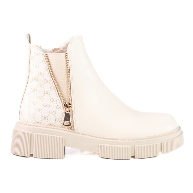 Bottes Chelsea beiges pour dames sur la plateforme Shelovet