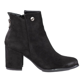 Bottes pour femmes noires Shelovet avec une fermeture éclair décorative à l'arrière le noir Bottes pour femmes noires Shelovet avec une fermeture éclair décorative à l'arrière le noir