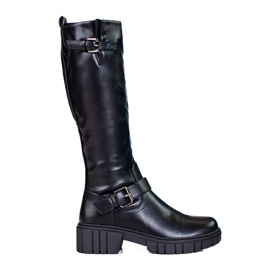 Bottines Shelovet femme à semelle épaisse noir