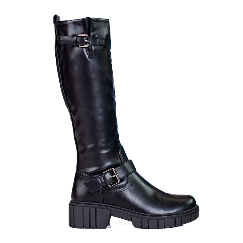 Bottines Shelovet femme à semelle épaisse le noir