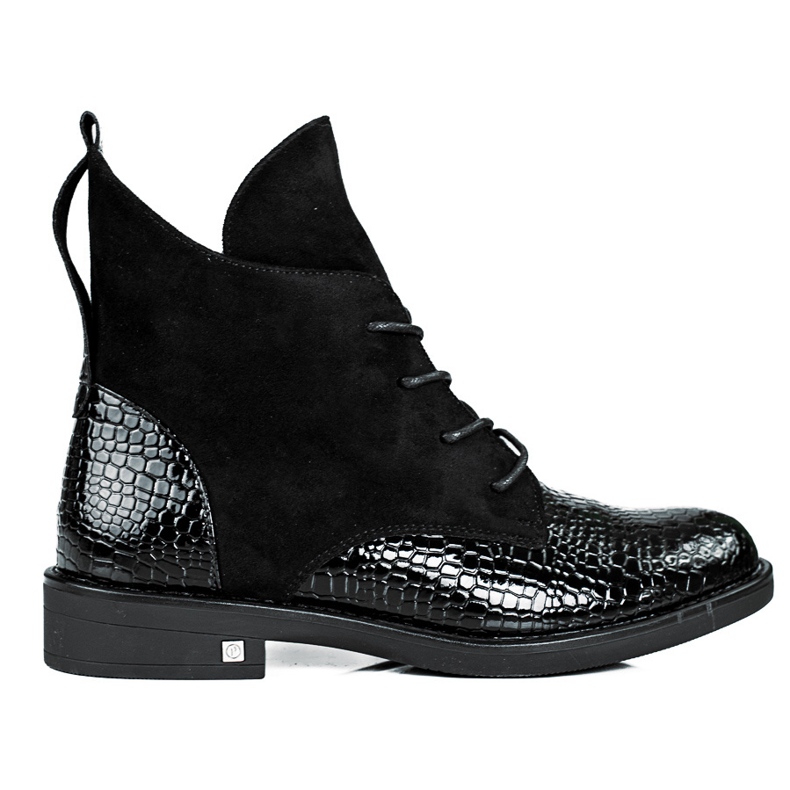 W. Potocki Bottes élégantes pour femmes à talon plat Potocki le noir