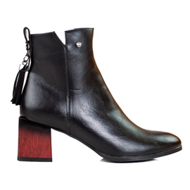 W. Potocki Bottes pour femmes à la mode sur le poteau noir de Potocki