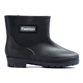 Bottines basses femme noires en caoutchouc le noir