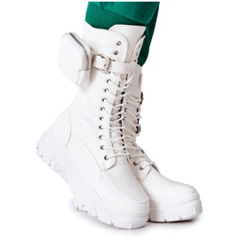 Bottines Plateformes Issanti Blanches Avec Rein