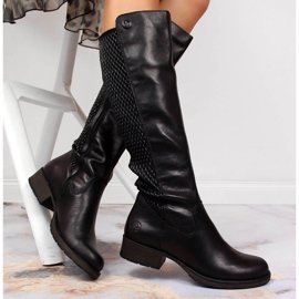 Bottes en cuir pour femmes noires Rieker Z9591-00 le noir Bottes en cuir pour femmes noires Rieker Z9591-00 le noir