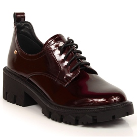 Mocassins laqués bordeaux femme Potocki rouge multicolore