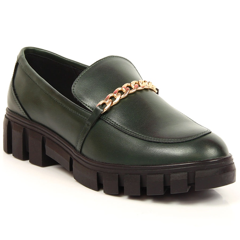 Mocassins plateforme pour femme avec une chaîne verte Sergio Leone