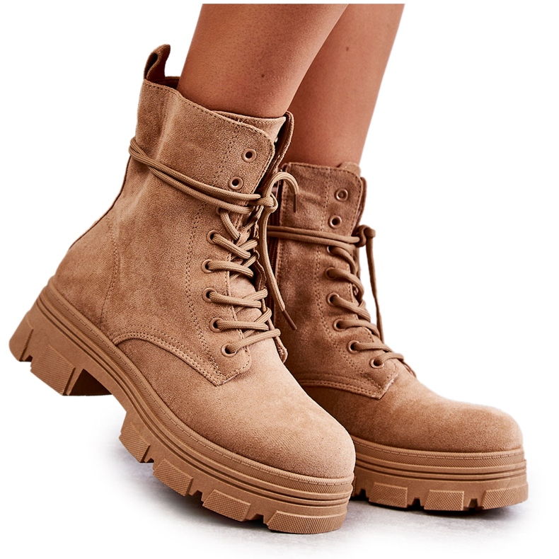 PS1 Bottines en daim camel Marley brun