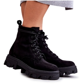 PG1 Bottes Chaudes En Daim Workers Noir Darvin