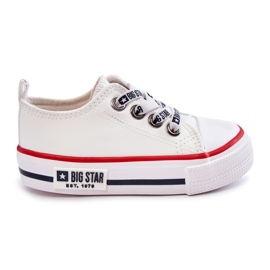 Baskets en cuir pour enfants Big Star KK374042 Blanc blanche Baskets en cuir pour enfants Big Star KK374042 Blanc blanche