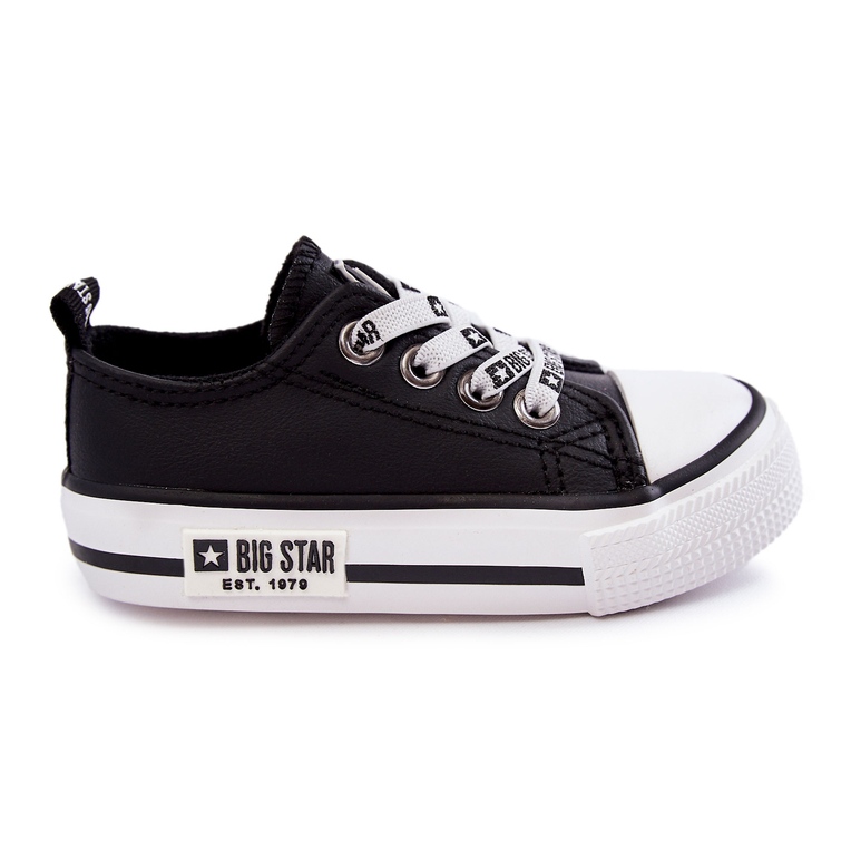 Baskets en cuir pour enfants Big Star KK374043 Noir-Blanc le noir