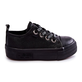 Baskets en cuir pour enfants Big Star KK374061 Noir le noir