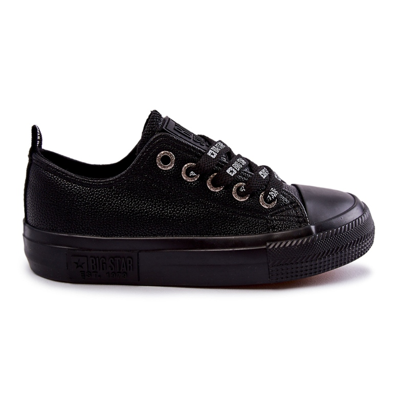 Baskets en cuir pour enfants Big Star KK374057 Noir le noir