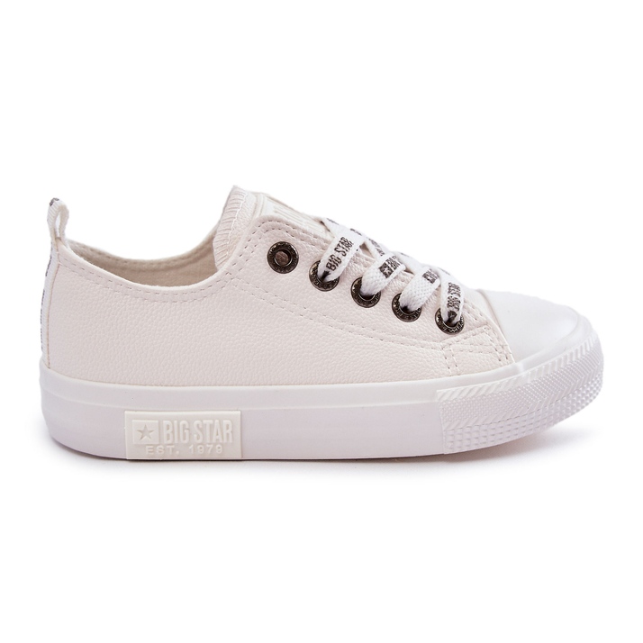 Baskets en cuir pour enfants Big Star KK374056 Blanc blanche Baskets en cuir pour enfants Big Star KK374056 Blanc blanche