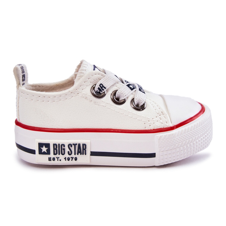 Baskets en cuir pour enfants Big Star KK374040 Blanc blanche
