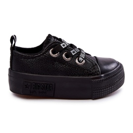 Baskets en cuir pour enfants Big Star KK374059 Noir
