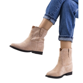 Bottines beiges à semelle compensée Wolfpine recouverte