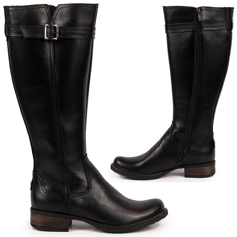 Bottes femme en cuir Dolce Pietro noir le noir